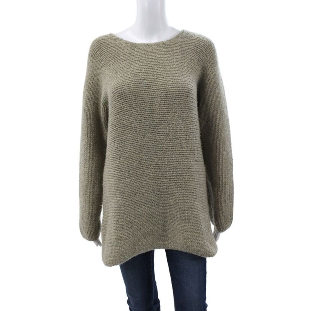Hermes Unisex Pullover Sweater Gray Wool Mohair Alpaca Round Neck Size M